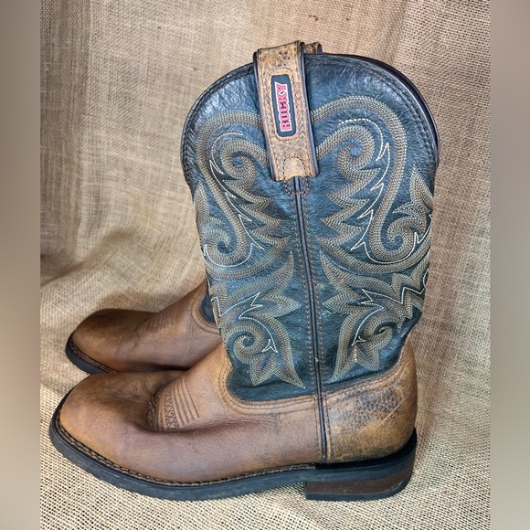 Rocky Men's Two-Tone Western square toe Boots - Picture 3 of 7